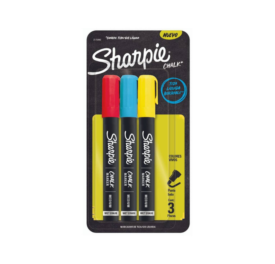 2175440.png Marcador Tiza Líquida Borrable Sharpie Chalk 3CT - Imagen 1