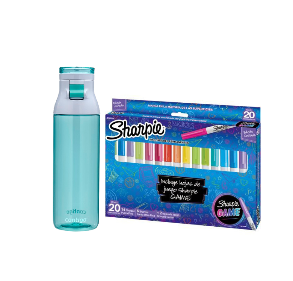 Botella De Tritan Contigo - Jackson 709 Ml - Jade + Marcador Sharpie Game X20